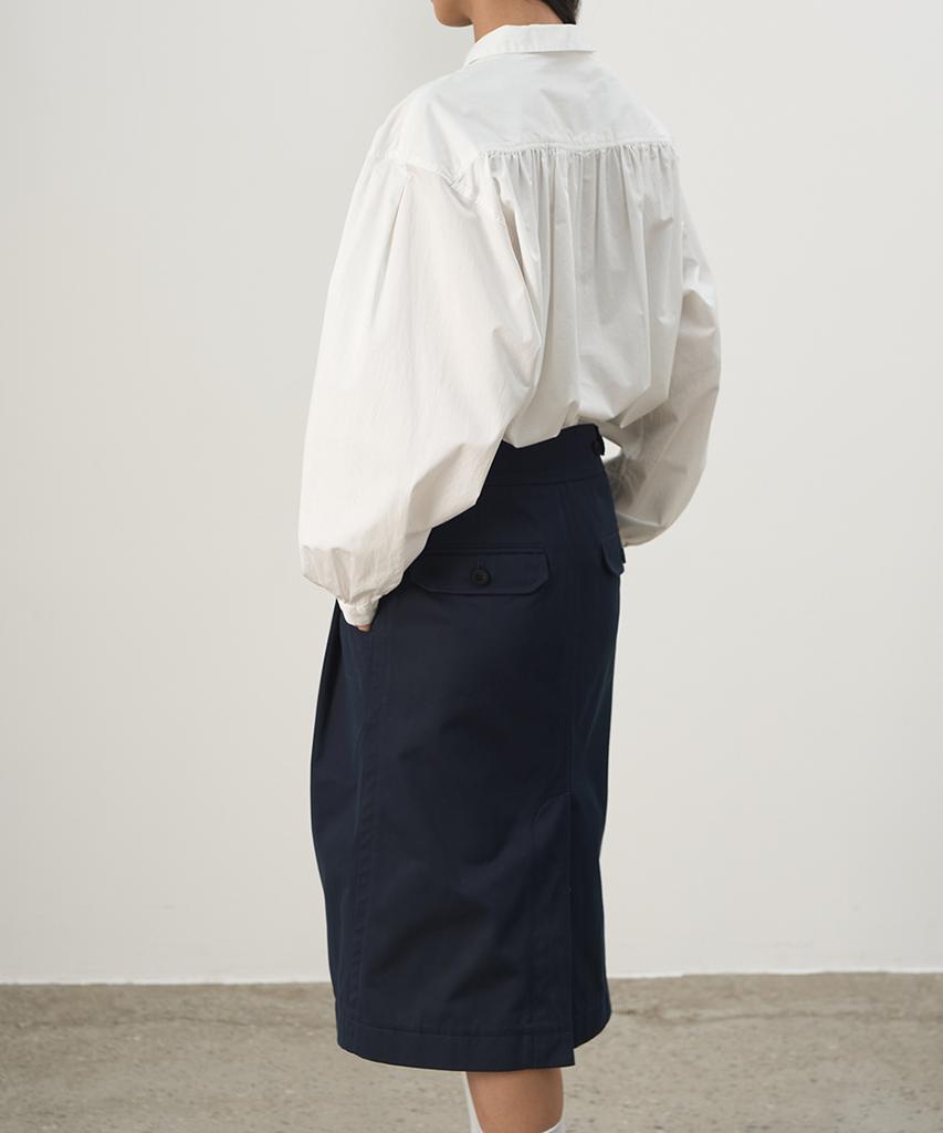 Leopeusaideuhwaiteulabel Blend 2Tuck Skirt Navy