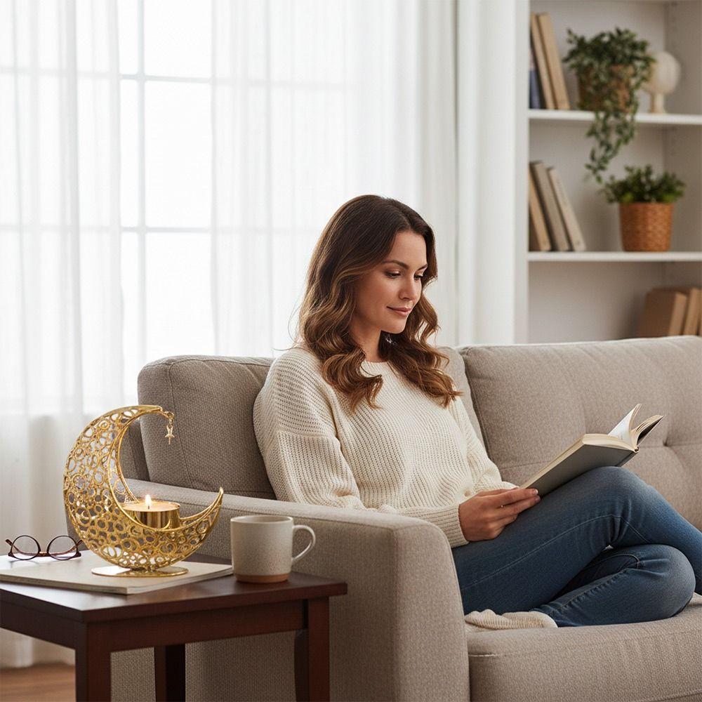 Eid Al-Fitr Metal Incense Burner Gold Silver Black Tea Light Cup Stand  Ramadan Decoration