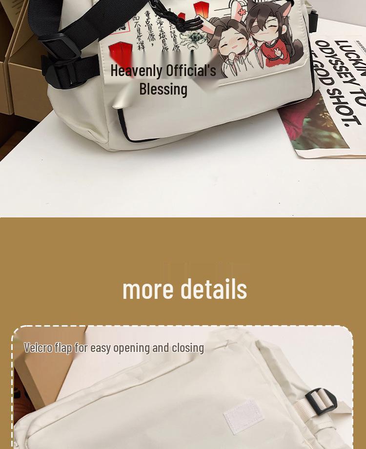 Heaven Official's Blessing Ita Umhängetasche aus Canvas - Schulter-Tragetasche & Schulrucksack im chinesischen Stil