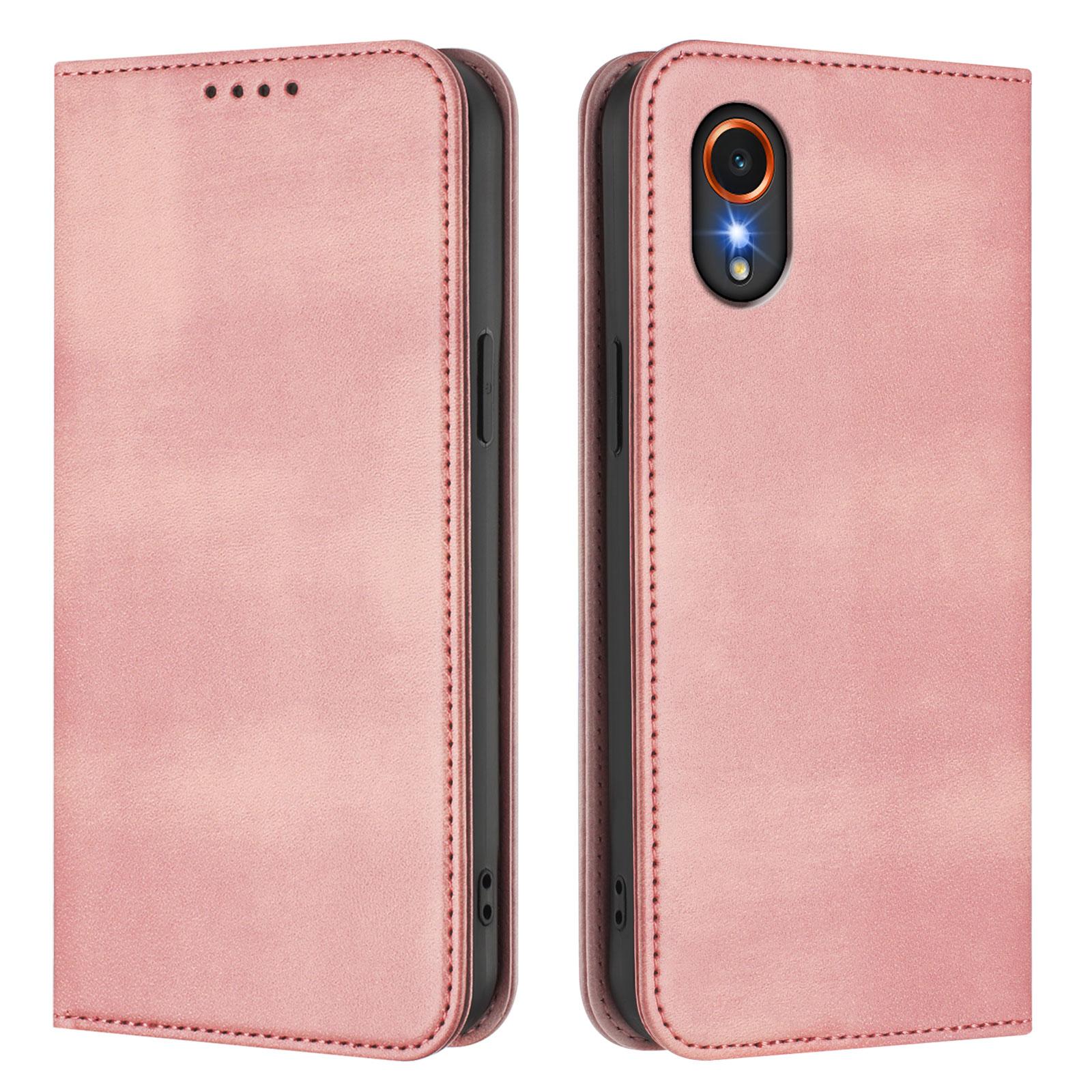 

For Samsung Galaxy Xcover7 Wallet Cases Retro Texture RFID Blocking Leather Phone Cover Pink