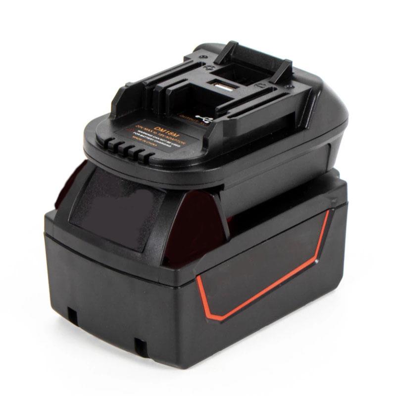 DM18M Battery Adapter For Milwaukee/Dewalt to for Makita 18V BL1830 BL1850 battery Power Tools with USB Charging Adapter