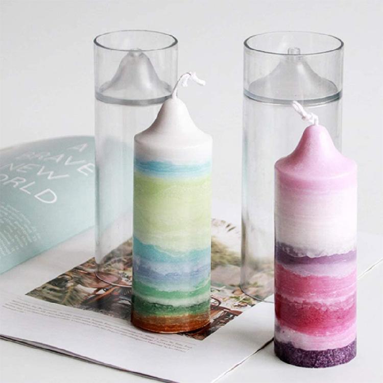 2 Pieces Plastic Cylinder Candle Making Moulds Classic Dinner Candle Mold
