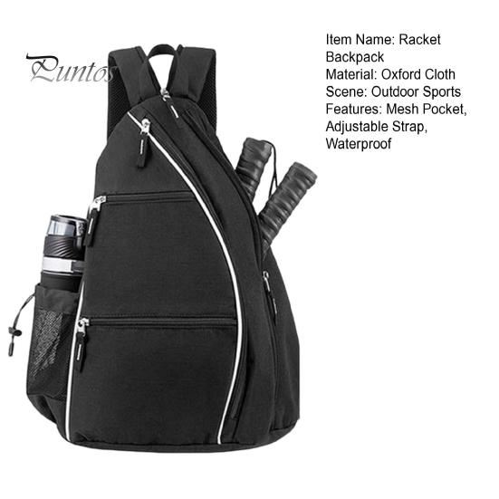 Versatile Pickleball Backpack Paddle Mesh Pocket Adjustable Strap Waterproof Oxford Cloth Stylish Bag Outdoor Sports Badminton Table Tennis