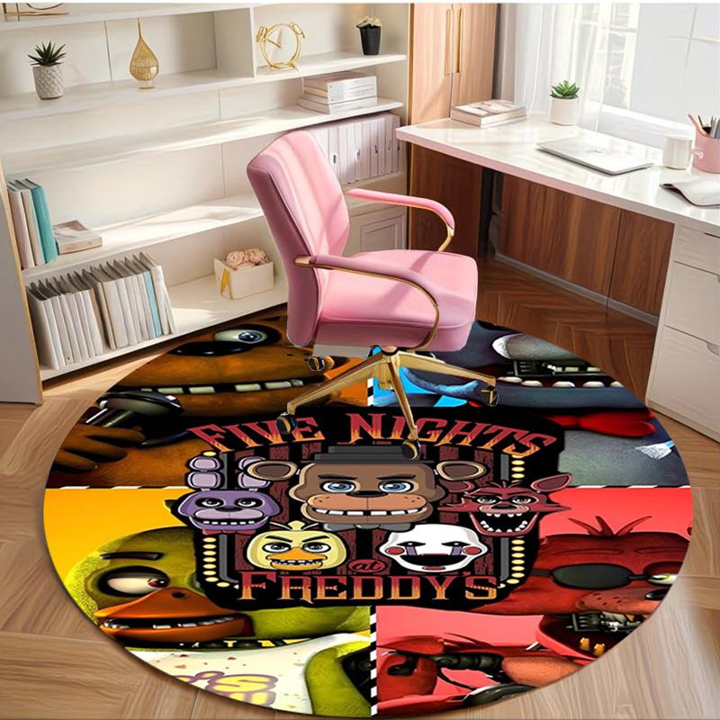 Five Nights at Freddy's Print Round Rug, Washable Floor Carpet, For Entryway Dorm Laundry Room Office Study, Home Decor Birthday Christmas Gift