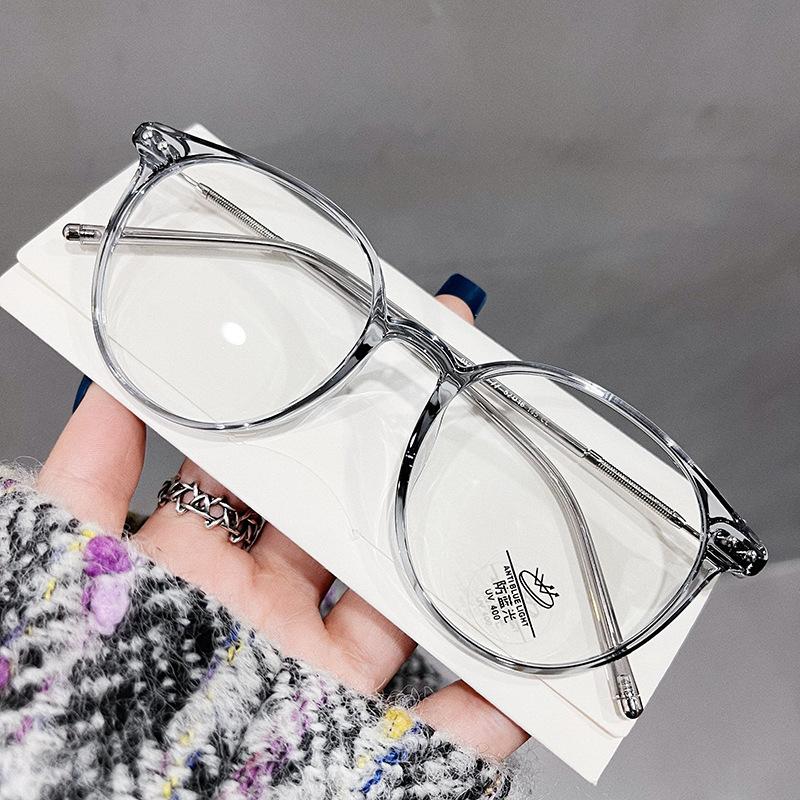 TR90 Anti Blue Light Unisex Round Myopia Glasses Metal Frame Optical Computer Eyeglasses Ultralight Nearsighted Eyewear
