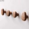Solid Wood Hook Cabinet Handle Coat Hook Key Hooks Pebble Shaped Decorative Hooks Clothes Storage Rack Furniture Handles