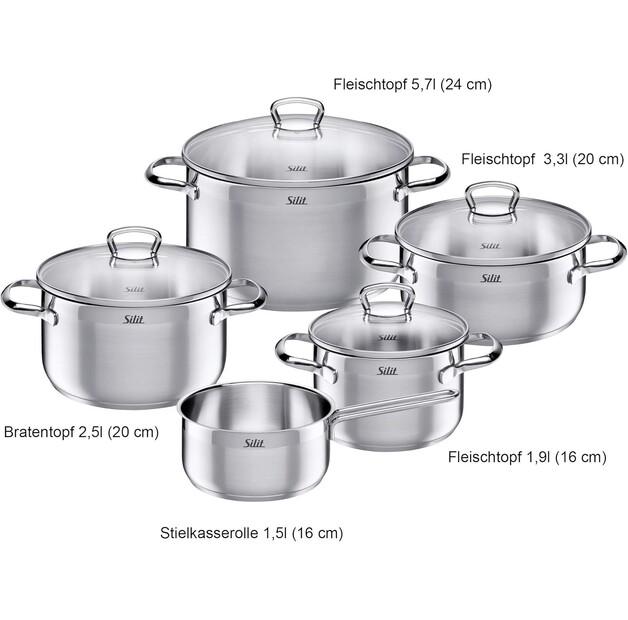 WMF Silit Toskana Pot Set, 5 Pieces (0021.6843.11)