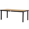 Aluminium Outdoor Garden Dining Table for 8 People, Faux Wood Top, for Garden, Patio, 190 X 90 X 74 Cm, Natural