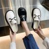 thick-soled bag head half slippers women's summer wear 2025 new small leather shoes one pedal retro British loafers