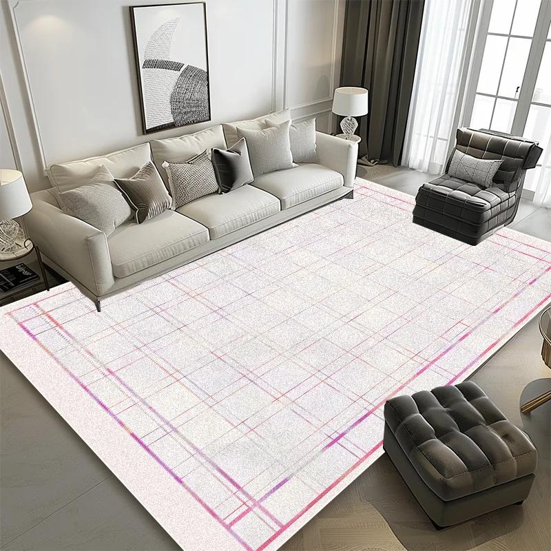 Modern Geometric Carpets for Living Room Grid Decoration Sofa Area Non-slip Washable Rugs Bedroom Cloakroom Entrance Door Mats