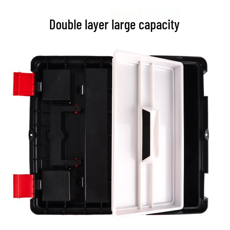 16-inch Artist Toolbox: Large Capacity Handheld Chinese Painting Box, Multifunctional Pigment-Thickened Plastic Case