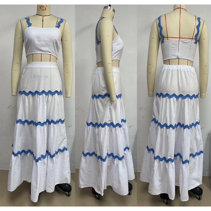 Women's Summer Simple Sexy Ripple Blazer Oversized Set Skirt