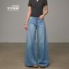 Damen Lyocell Tencel High Waist Weite Hosen
