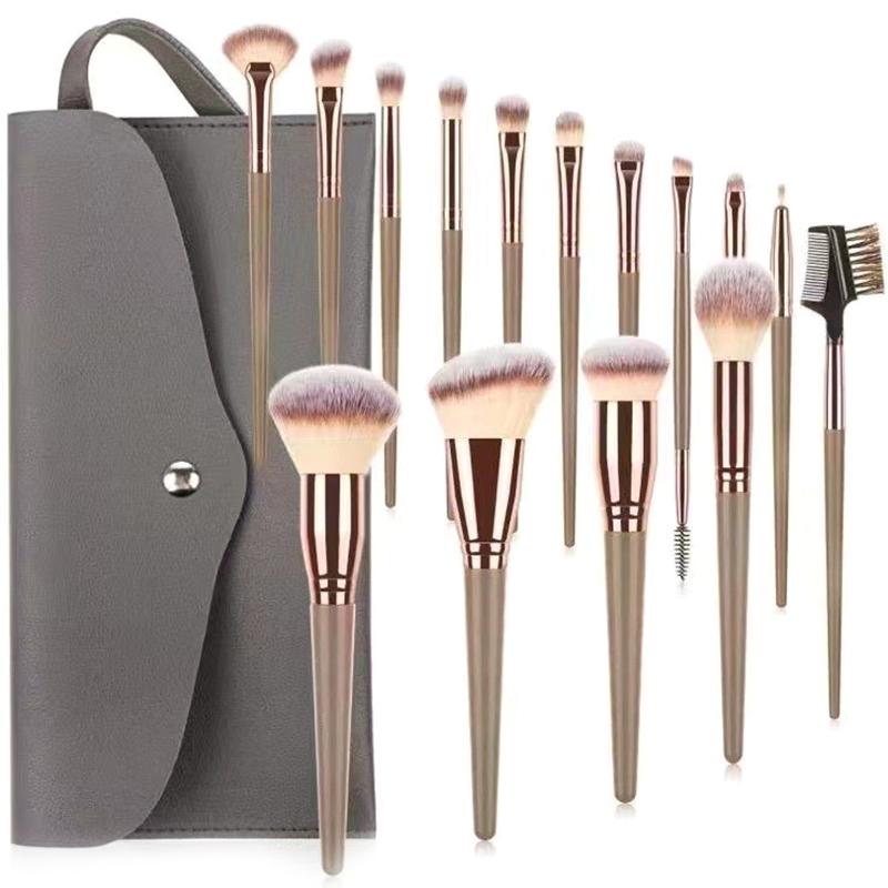 7/15Pcs Professional Makeup Brushes Set Brown Cosmetics Tools for Women Powder Eye Shadow Foundation Contour Blusher Beauty