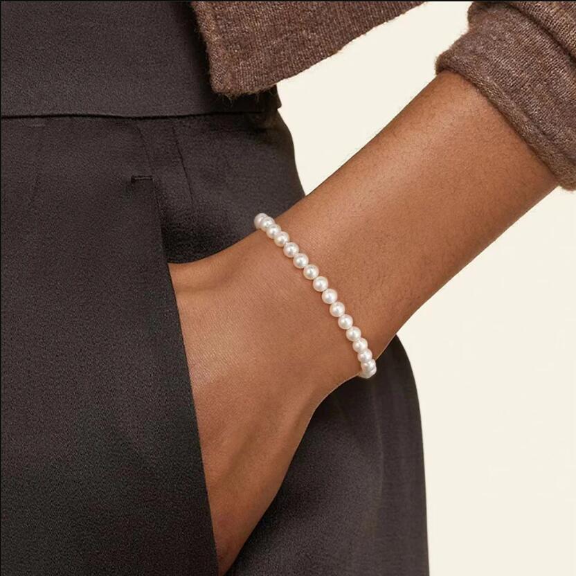 Aihua 4/6/8/10/14mm Elegant Imitation Pearl Beaded Choker Necklaces Collar for Women Wedding Bridal Party Jewelry Gifts