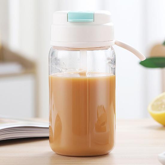 450 ML/600 ML Sippy Cup med halm Flip Top vannflaske BPA-fri enhåndsoperasjon Lekkasikker drikkeflaske for jobb Studiereise