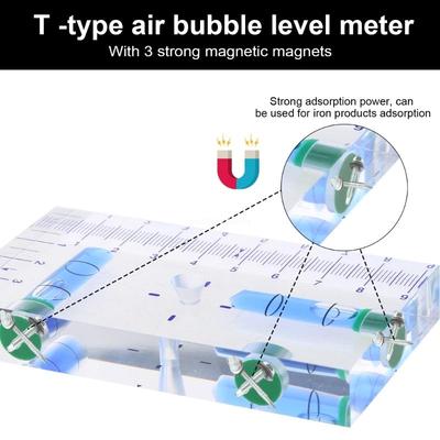 Mini Level Shatterproof for Cross Checking Bubble Level Magnetic Mini Bubble Level Two Direction Clear Level Picture