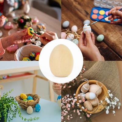 5 Stuks Paas Houten Eieren Knutsel Ornaments 2025 Vrolijk Pasen Feest Huis Decoratie Benodigdheden Kinderen Handgemaakt Cadeaumand Vulling