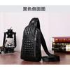 New Crocodile Patterned Men's Chest Bag Korean Version Casual Single Shoulder Diagonal Cross Genuine Leather