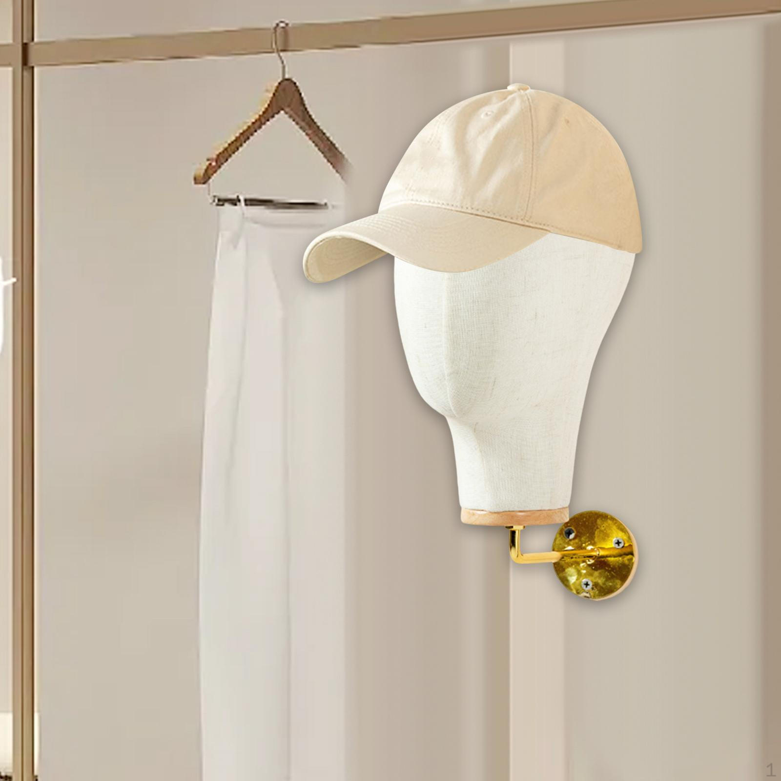 

Голова манекена Холст Манекен Настенный Для волос Шляп и Накладных волос Дисплей для париков Торговый центр 15cm Gold