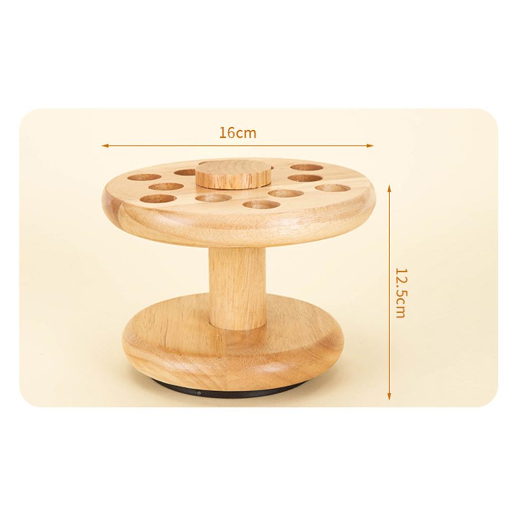 Rubber Wood Rotating Storage Rack Hairdressing Scissors and Comb Multi-Purpose Storage Rack for Home Salon Use