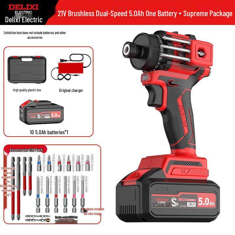 Delixi Rechargeable Brushless Electric Screwdriver & Drill Combo