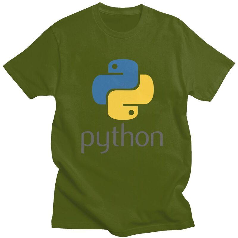 Custom Programmer Python Symbol T Shirt Men Short Sleeve Computer Developer Programming Coder Tee Tops Oversized Tshirts Merch