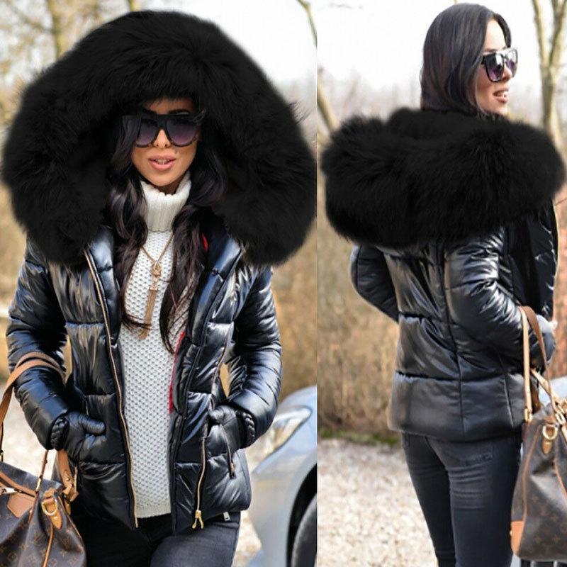 Nová evropská a americká dámská bavlnou vycpaná péřová bunda - krátký styl