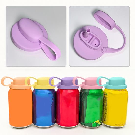 Yousheng Cup Lid Anti-Spill Design Prevents Spills Perfect Fit Straw Cover Food Grade Silicone Beverage Can Lid