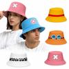 Unisex Printed Bucket Hat Japanese Anime Cartoon Graphic Sun Hat Foldable Outdoor Beach Fisherman Headwear Men Women Travel