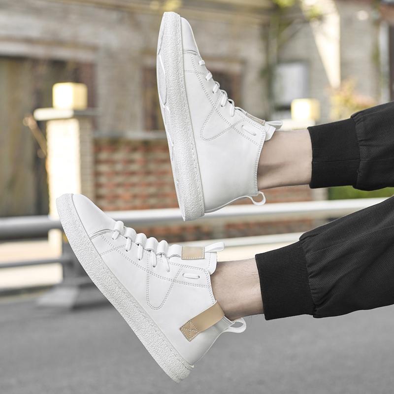 Fashion Men White Outdoor Boots Comfortable Boots Men Outdoor High Quality Leather Ankle Boots Fashion Comfortable Waterproof Men Shoes