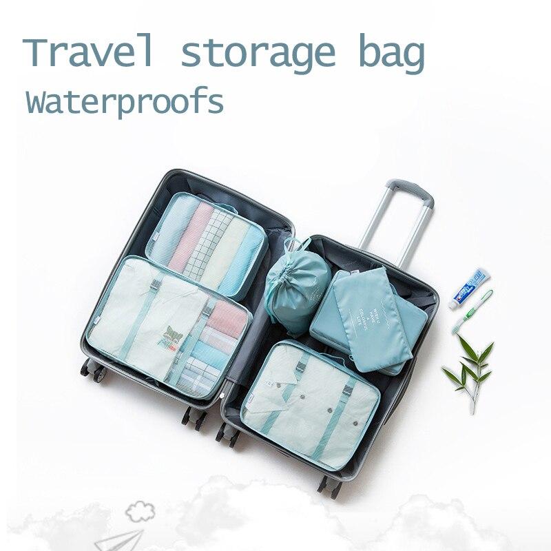 7-piece Travel Storage Bags Suitcase Clothes Sorting Bags Luggage Organizer for Clothes Shoe Waterproof