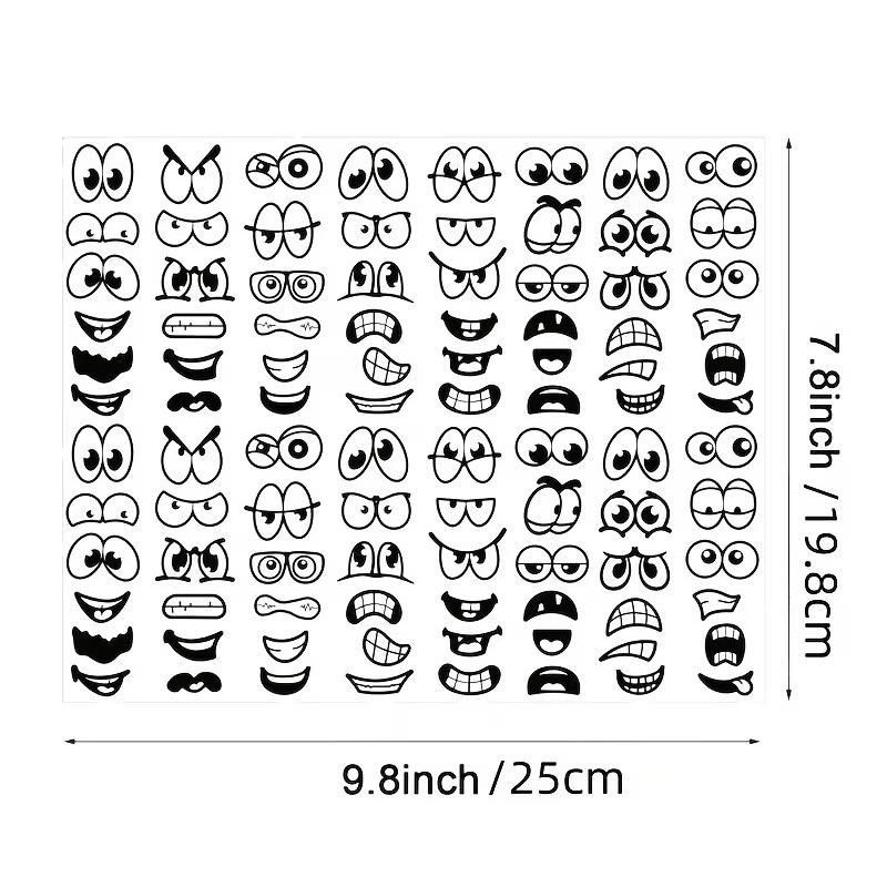 480/960pcs Cartoon Expressions Stickers Self-Adhesive Eyes Mouth Sticker With Playful Faces For Scrapbook DIY Decoration Parties