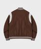 Lettercomo New Word Stadium Wool Varsity Jacket Brown