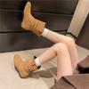 2623-1 Flacher Boden Runde Spitze Innere Höhenerhöhung 2025 Herbst und Winter Neue Kurze Stiefel Damenstiefel Plateau-Stiefel Western Mittelstiefel