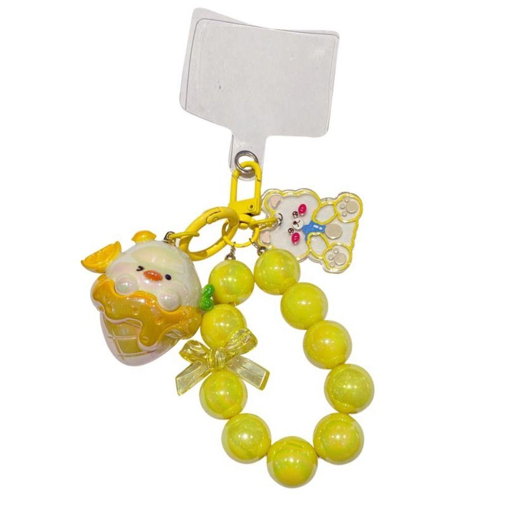 

Lovely Beaded mobile phone chain Animal Cartoon Pendant Bag Accessories Ice Cream Keychain Kid кофейный