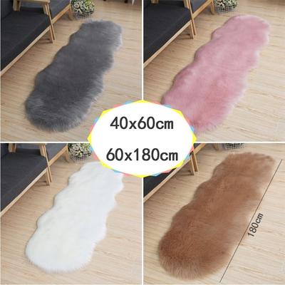 Washable Irregular Plush Rug Non Slip Fluffy Faux Fluffy Rug Window Mat Home Decor Irregular Fur Rug Bedroom