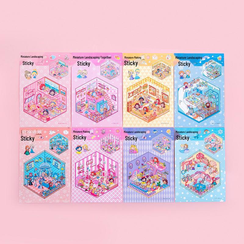 3D Miniature Diorama Stickers: DIY Stackable House Game for Kids