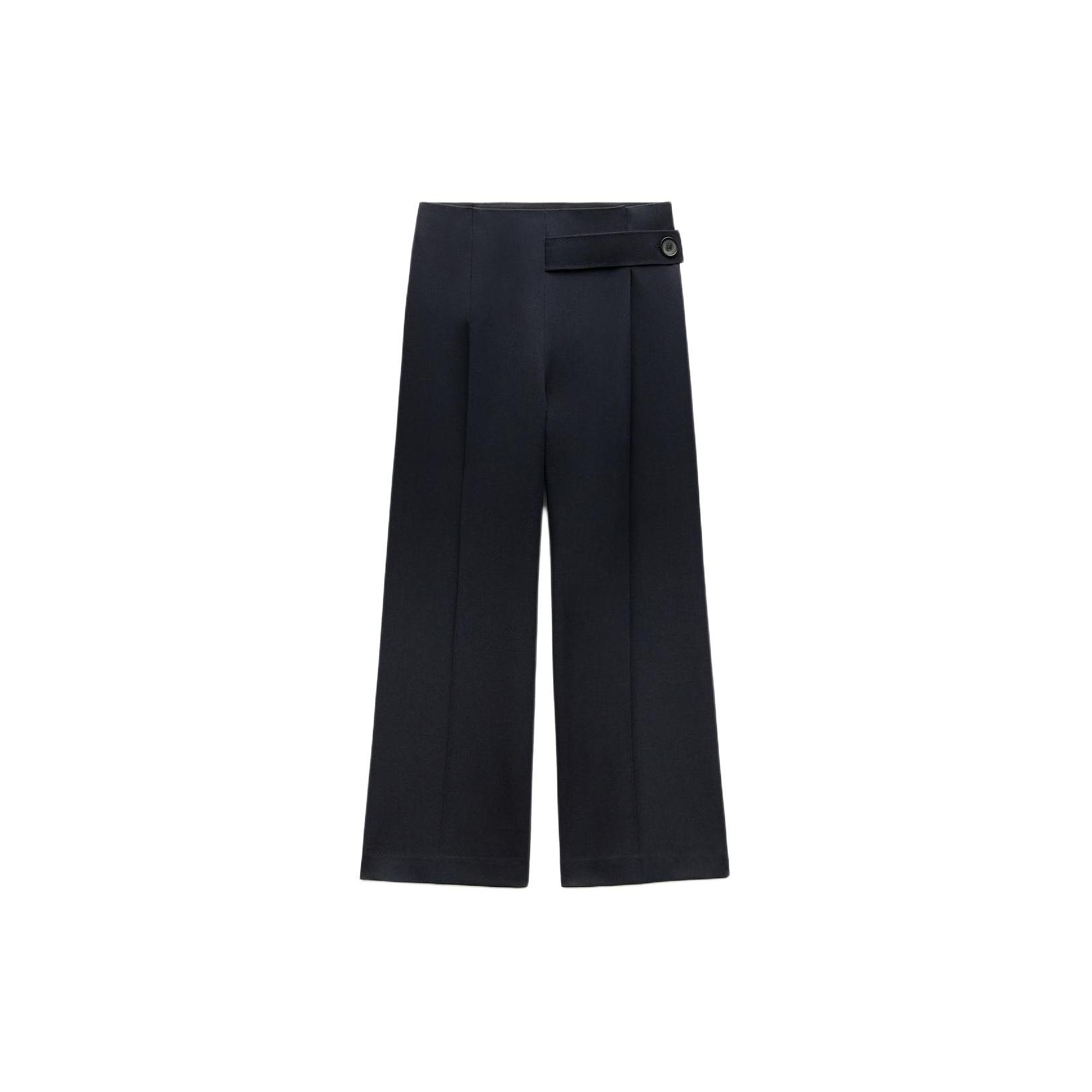 

Zara Solid Color Natural Waist Straight Leg Casual Pants Women bottoms Blue 2639350-401 XL