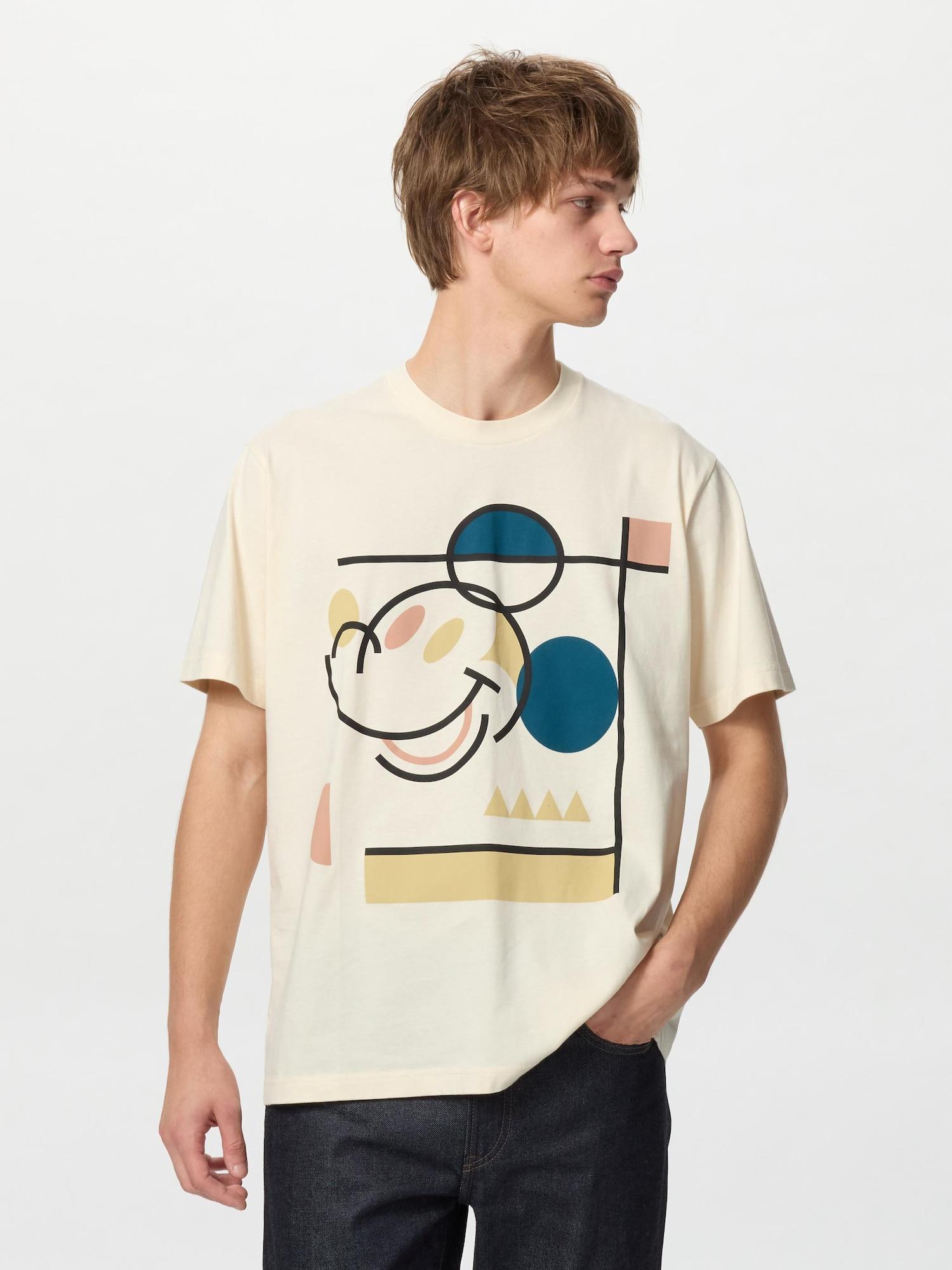 

Uniqlo Япония Disney Микки Фейс Ut 01 OFF WHITE/S