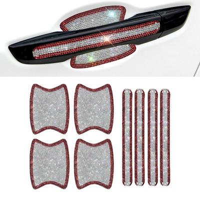 Autocollants Strass pour Poignée de Porte de Voiture Autocollants Diamant pour Voiture Pour Femmes Hommes 8 pièces Protecteur de Poignée de Porte de Voiture Bling Strass Universa