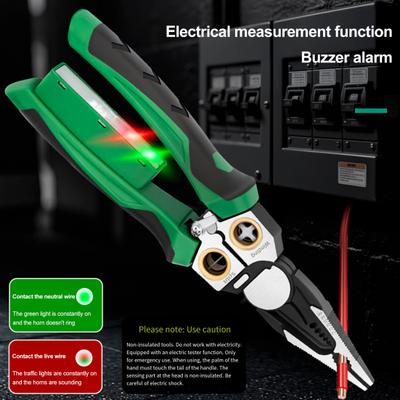8-in-1 Wire Stripper with Voltage Tester Ergonomic Handle Portable Multi-function Electric Wire Stripping Tool Cable Cutter