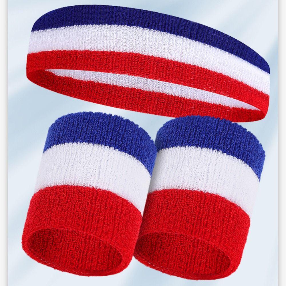 3Pcs/Set Elastic Sport Wristbands Head Sweat Sweatband Running Yoga Hair Bands  Men Women