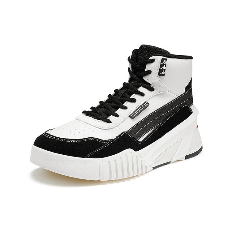 Kappa Sports Trend Wrap Non-Slip High-Top Skate Shoes Unisex Sneakers Black White K0AW5CC61-133