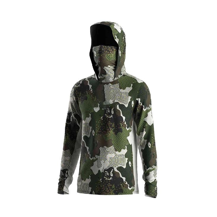 Fishing Shirts for Men Long Sleeve Beach Tops Outdoor UV Clothing Hooded Coat Breathable Fish Hoodies with Mask
