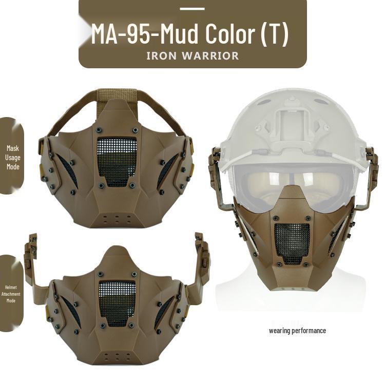 Iron Warrior Tactical Half-Face Breathable Mesh Mask with Removable Headband