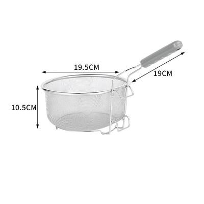 Stainless Steel Deep Fry Basket with Double Hooks