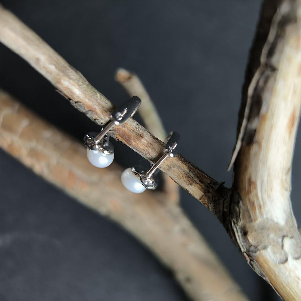 Silver Earrings with Natural Pearls (2186878)