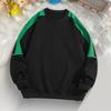 Yousheng Men Autumn Winter Sweatshirt Round Neck Colorblock Sport Top with Elastic Cuffs And Hem Loose Fit Unisex Fitness Clothes