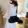 Chain Female Solid color Wide Shoulder Strap Handbag Phone Pocket Single Shoulder Bag Crossbody Bag